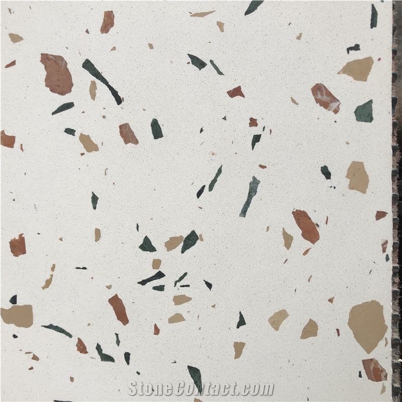 Multicolor White Terrazzo Shopping Mall Floor Desert Sand